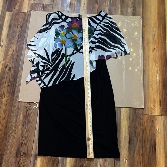 Frank Lyman Design Dress Black and White Floral detail 8 - Picture 4 of 5